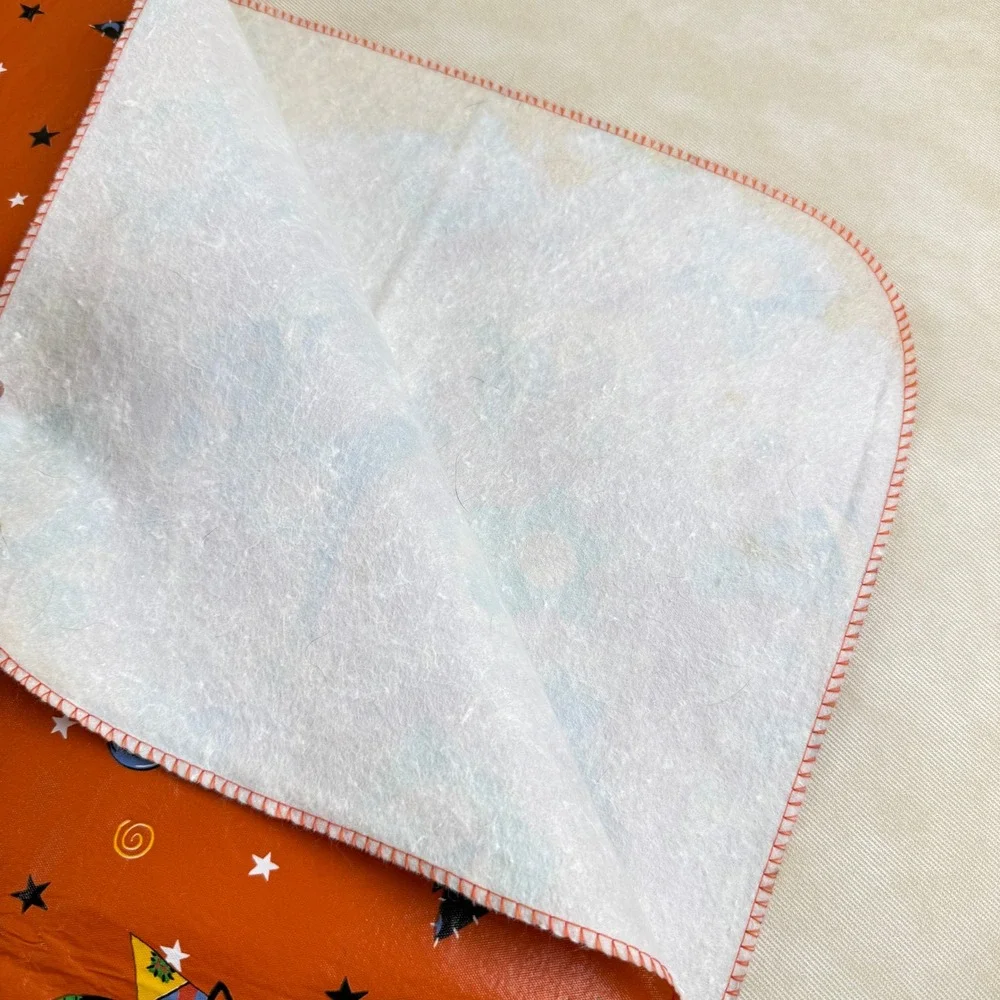 Halloween Vinyl/Flannel Backed Tablecloth Orange Black Cat Moon Stars 86